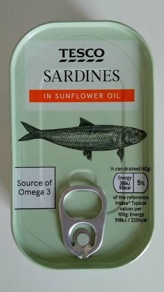 Tesco Sardines in Sunflower Oil – 120 g