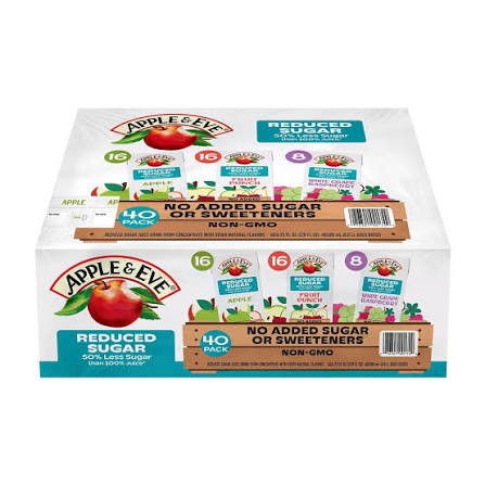 Apple & Eve Reduced Sugar Juice Variety Pack – 6.75 fl. oz. (40 Pack)