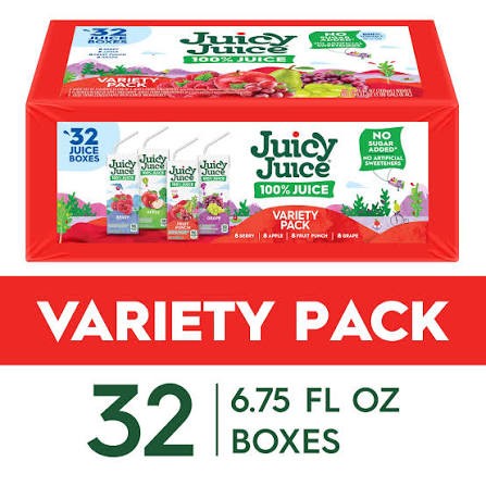 Juicy Juice 100% Juice Shelf Stable Variety Pack – 6.75 fl. oz. Boxes (32 Count)