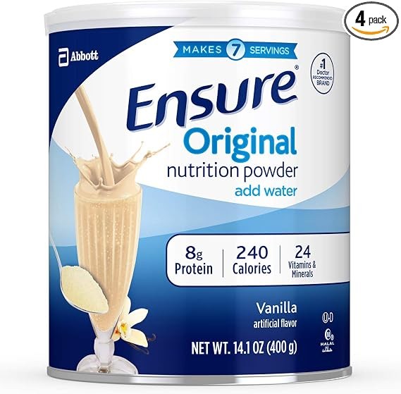 Ensure Original Nutrition Powder – Vanilla, 14 oz. (Value Pack of 4)
