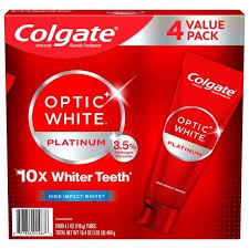 Colgate Optic White Platinum Teeth Whitening Toothpaste – 4.1 oz. (4 Pack)