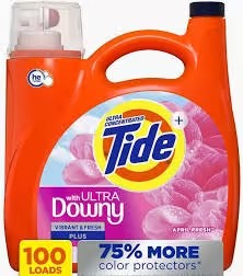 Tide Ultra Concentrated Laundry Detergent with Ultra Downy – April Fresh, 128 fl. oz. (100 Loads)
