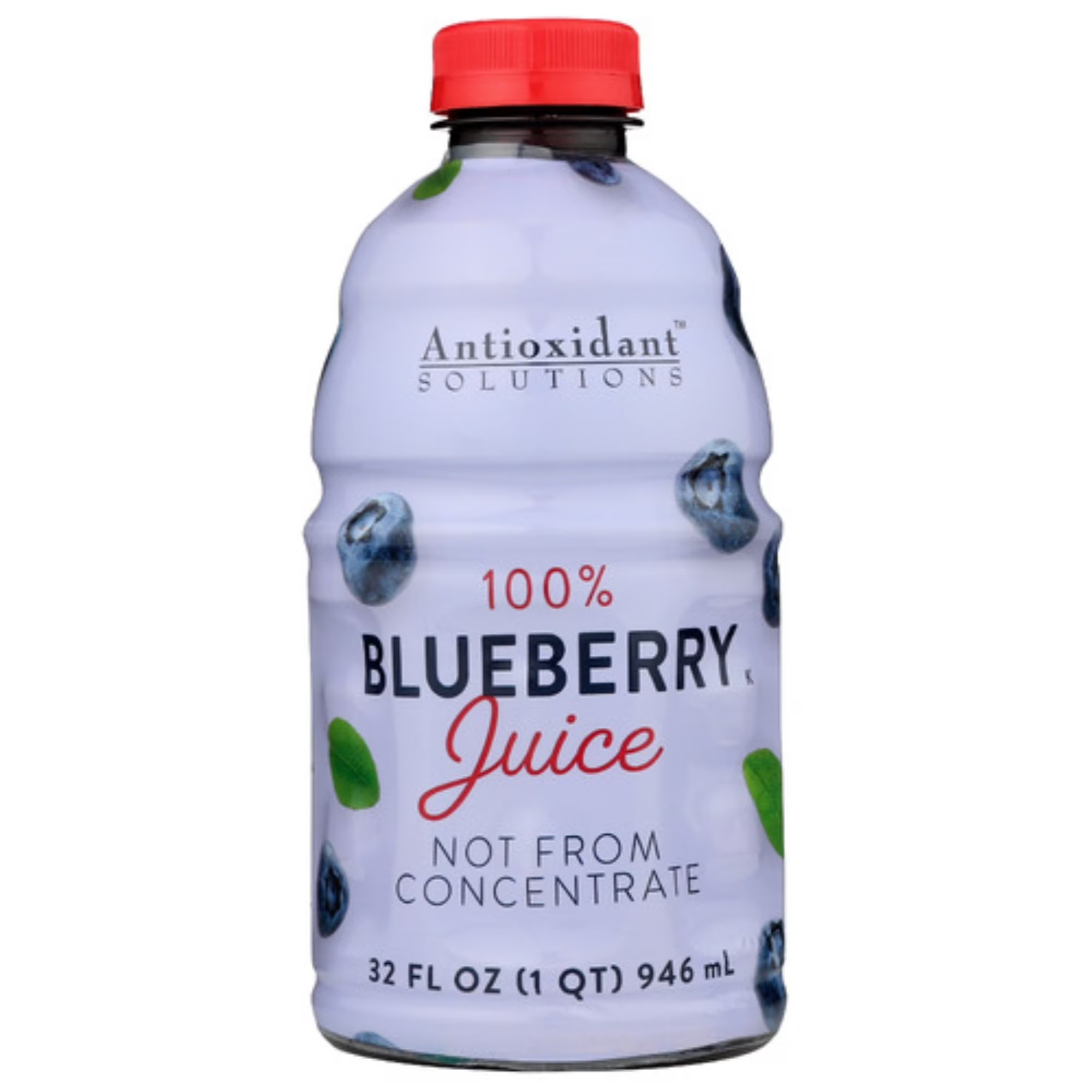 Antioxidant Solutions 100% Blueberry Juice – Not From Concentrate, 32 fl. oz.